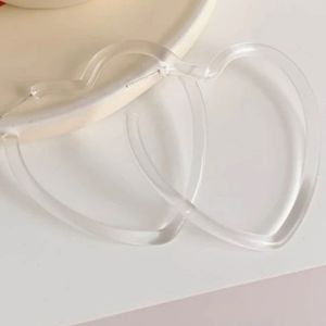 NEW Heart Shaped Clear Hoop Earrings
